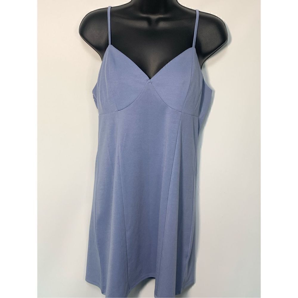 Kendall & Kylie Women's Sleeveless Bustier Mini Slip Dress Blue Size Large